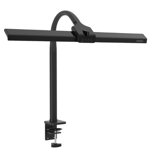 Indirecte LED-verlichting van de Broadwing TLC 9100 bureaulamp, perfect voor langdurig werken.